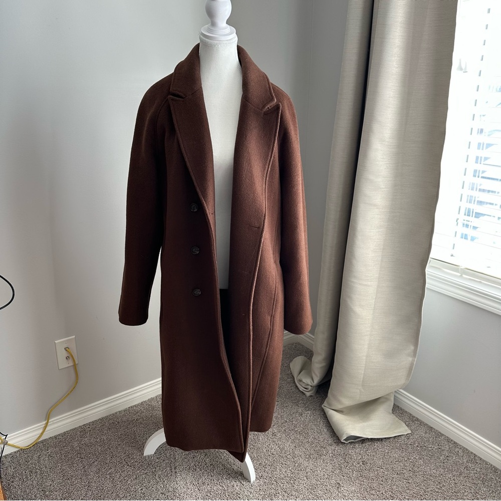 Oak + Fort Oversized Brown Wool Coat
